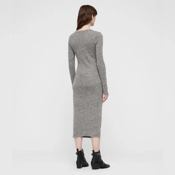 All saints Tina dress gray midi size medium - Picture 3 of 11